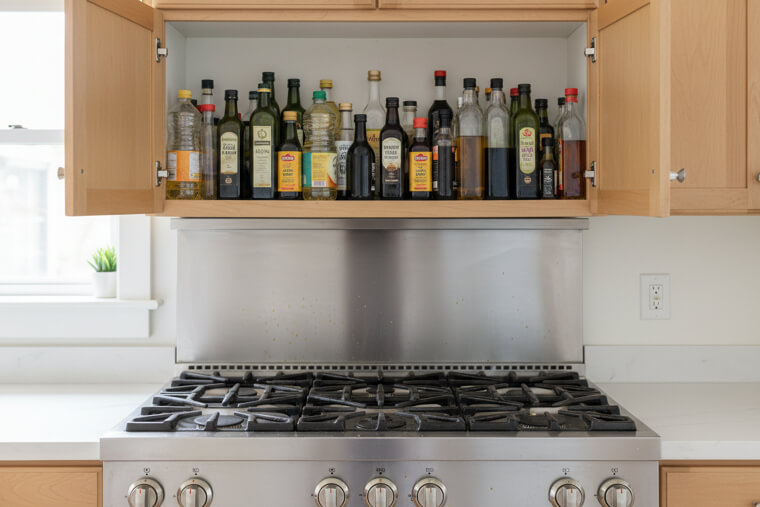 Why Upper Cabinets Are the Worst Place for Cooking Oils