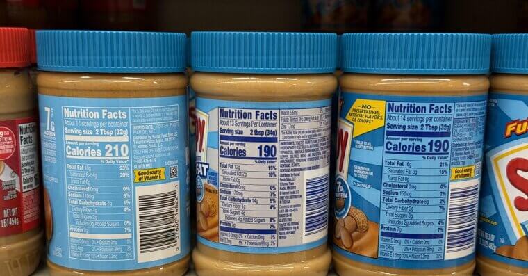 No Nutrition Labels on Packages