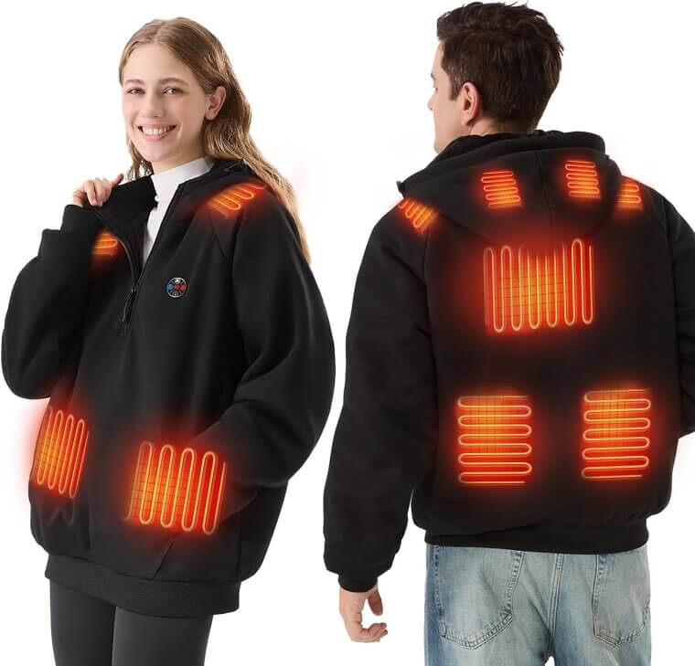 DR.PREPARE Heated Hoodie: 9 Heat Zones, 8H Warmth, Unisex Comfort - Now 20% Off!