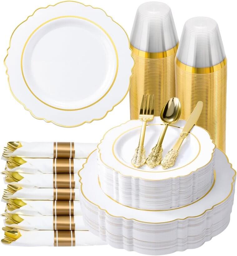 Realluck Elegant Dinnerware Set - Perfect for Weddings and Parties - Now 17% Off!