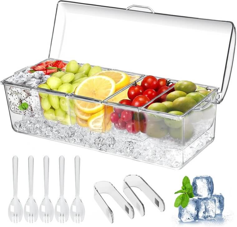 Ice Chilled Condiment Caddy - Keep Your Party Fresh and Fun 