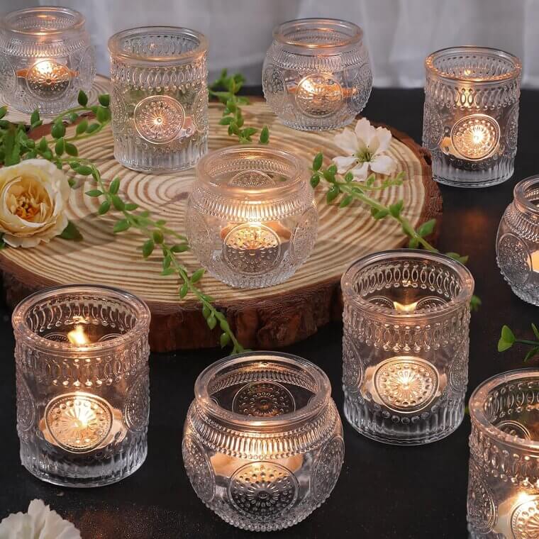 Clear Votive Candle Holders for Weddings & Home Decor 