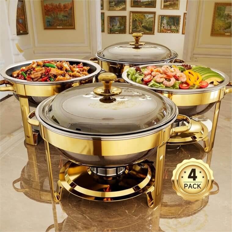 4-Pack Chafing Dishes - Perfect for Parties & Events - Now 12% Off!