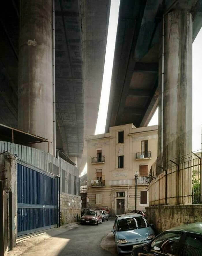 A House Under the Train Tracks in Naples