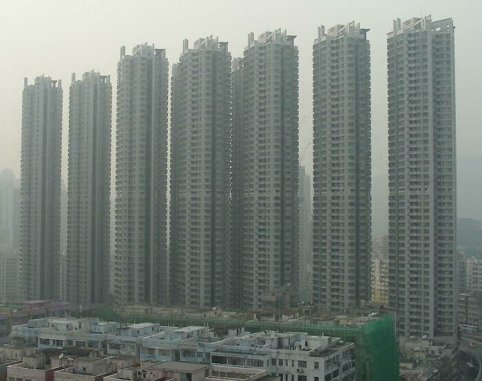 A Line of Buildings in Hong Kong