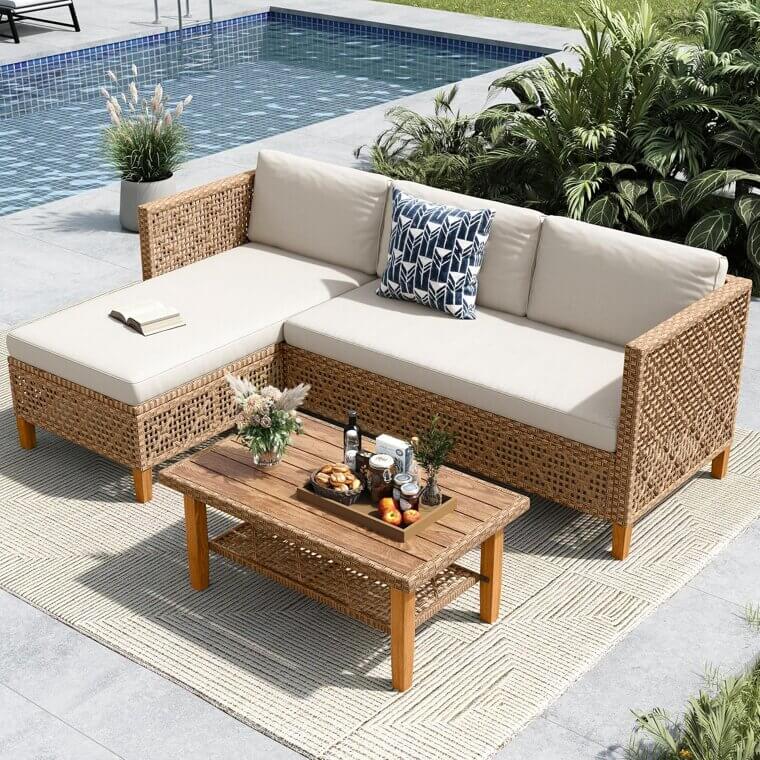 MFSTUDIO Outdoor Sofa Set - Stylish & Comfortable Patio Seating! 