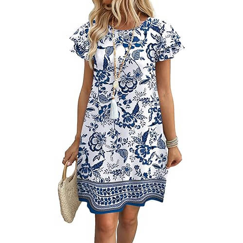 Breezy Ruffle Sleeve Sundress that Brings Instant Charm. Now 34% Off!