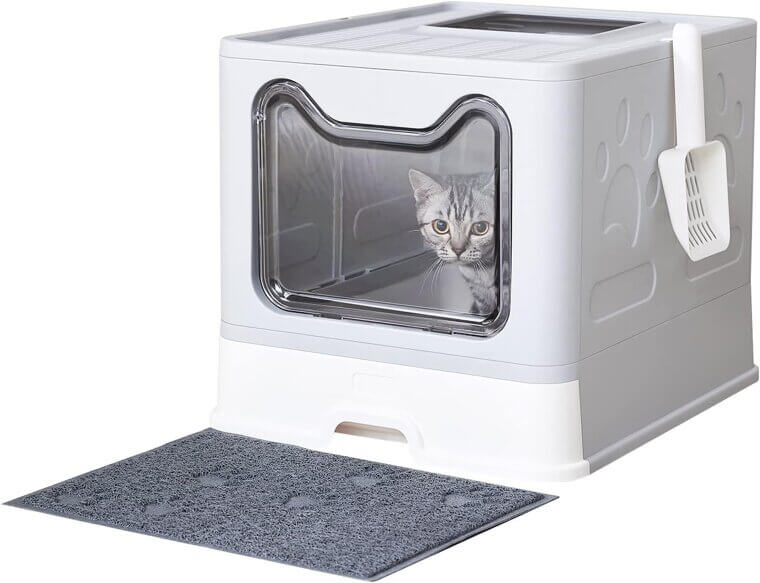 Cat Litter Box: Foldable, Easy Clean, Odor Control 