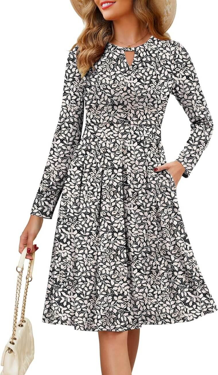 Annebouti Midi Dress - Stylish Spring & Fall Essential! 
