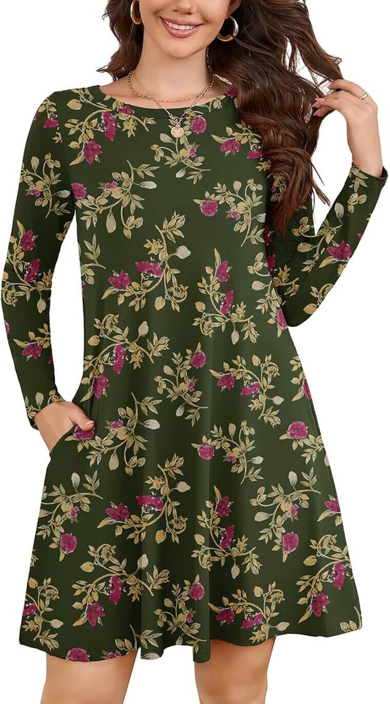 KORSIS Long Sleeve Dress - Perfect for Layering & Comfort 