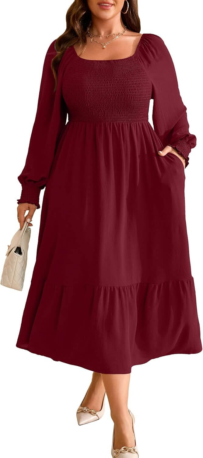 RWJ Plus Size Fall Dress - Flowy, Elegant, and Comfortable! 