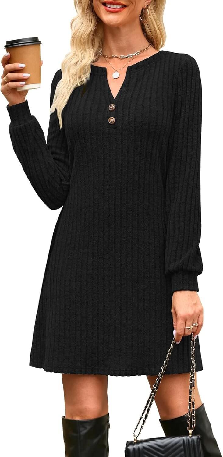 Annebouti Sweater Dress - Cozy Mini for Fall/Winter 