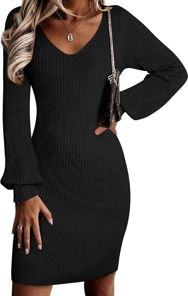 Ribbed Knit Sweater Dress - Perfect for Fall & Winter - 13% Off!