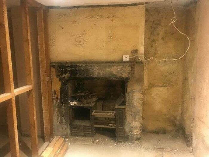 A Rare Old Cast Iron Fireplace