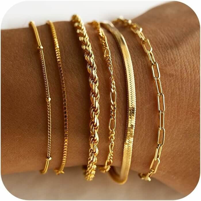 DEARMAY Gold Bracelets - Trendy, Waterproof, Stackable Jewelry - Now 20% Off!