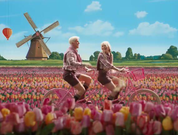 Barbie's Bike Ride Is A Playful Nod to The Wizard of Oz Poppy Fields