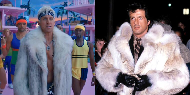 Ken's Chic Fur Coat Is a Reference to Sylvester Stallone