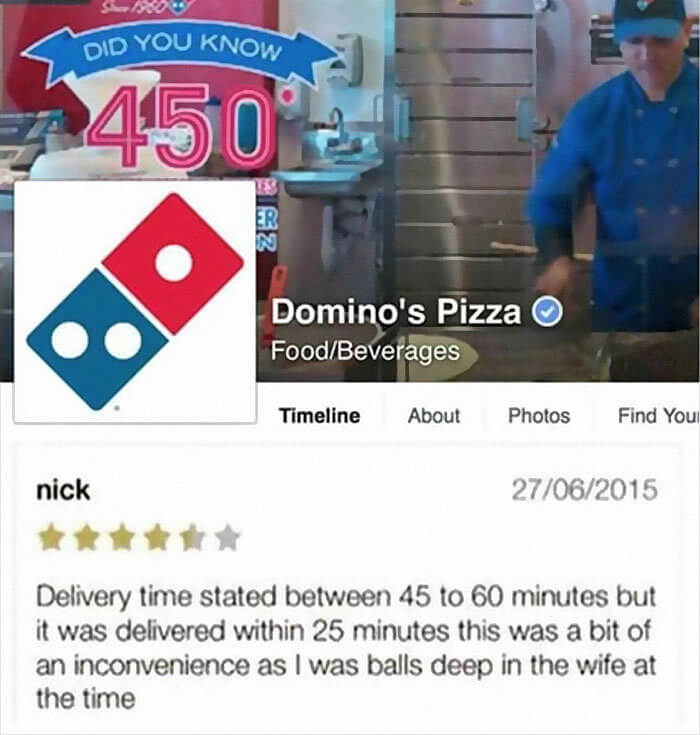 Domino's Pizza Came Too Soon