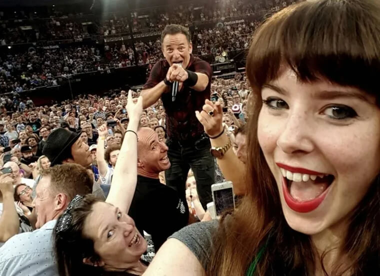 Posando com Bruce Springsteen