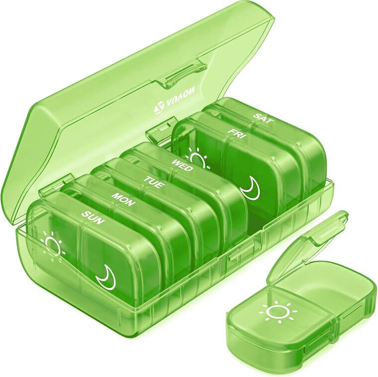 AUVON XL Pill Organizer - Easy AM PM Medication Storage - Enjoy 10% Off!