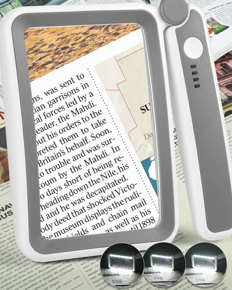 AKKYCVS Magnifying Glass - Rechargeable, Folding, LED-Lighted for Seniors - Now 10% Off!