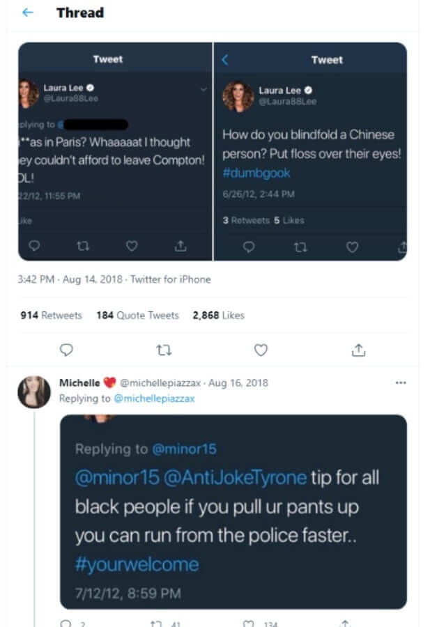 Laura Lee Racist "Jokes"