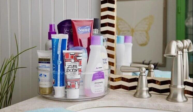 A Lazy Susan Will Do Wonders to Your Bathroom Counter