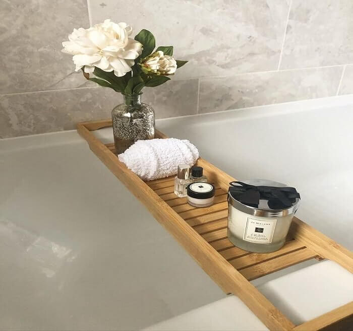 A Bathtub Caddy Adds an Instant Luxurious Touch