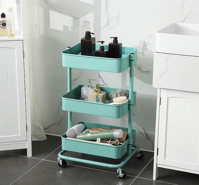 Use a Rolling Cart for Much Needed Extra Storage Space