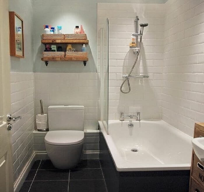 Hang Shelves Above the Toilet for More Head Space