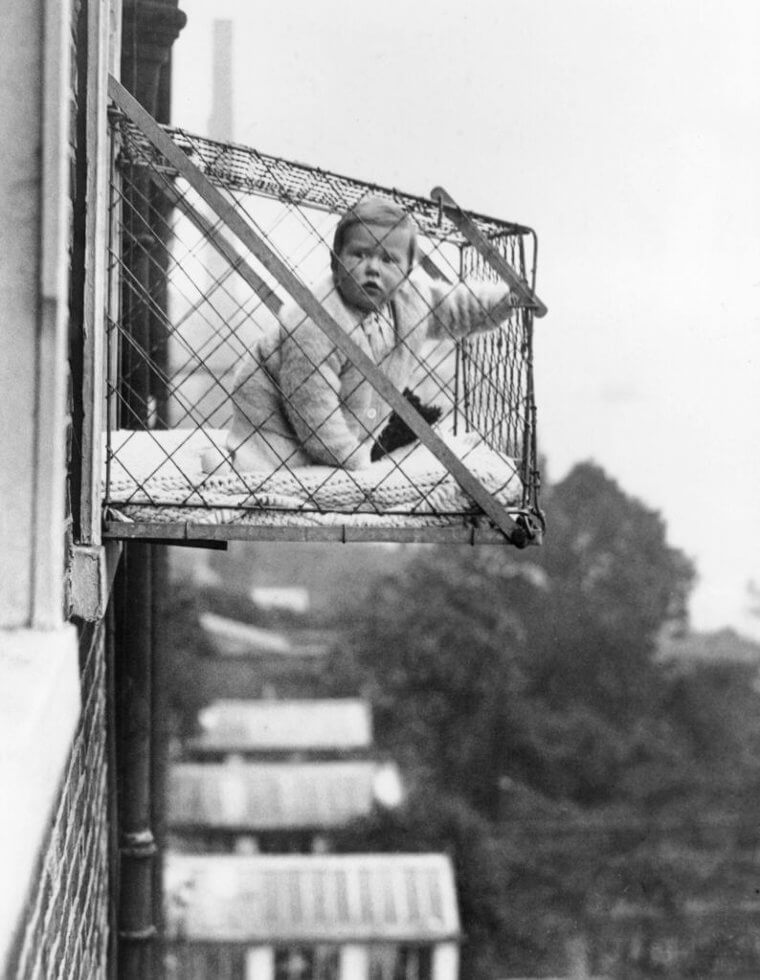 These "Baby Cages" Were Once an Acceptable Way for Babies to Get Some Fresh Air