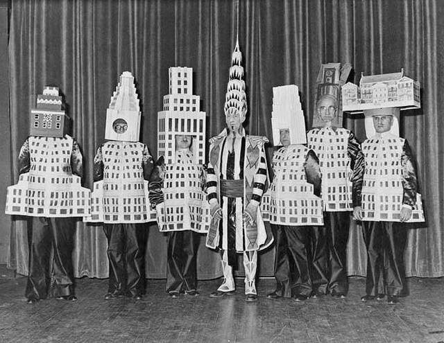 Architects Dressed up as Their Iconic Buildings in 1931
