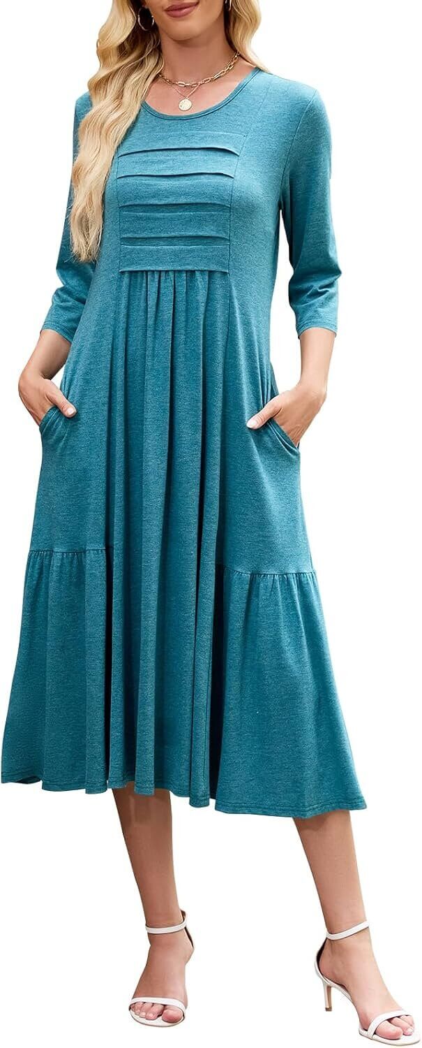 Women's Casual Midi Dress - Perfect for Fall Adventures - Don’t Miss the 6% Discount!