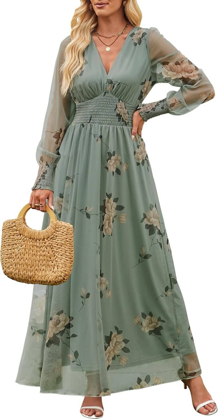 ANRABESS Floral Maxi Dress - Perfect for Fall Events! - 20% Off!