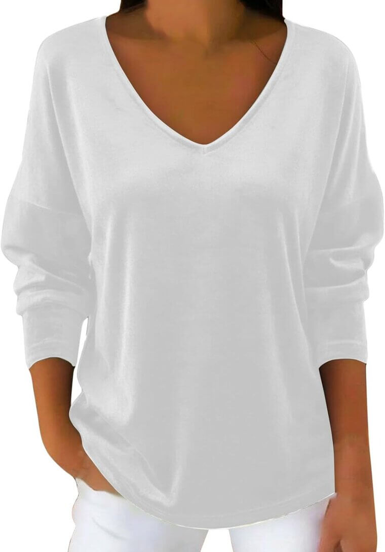 Velvet Tops - Dressy Casual V-Neck Blouses for Women - 