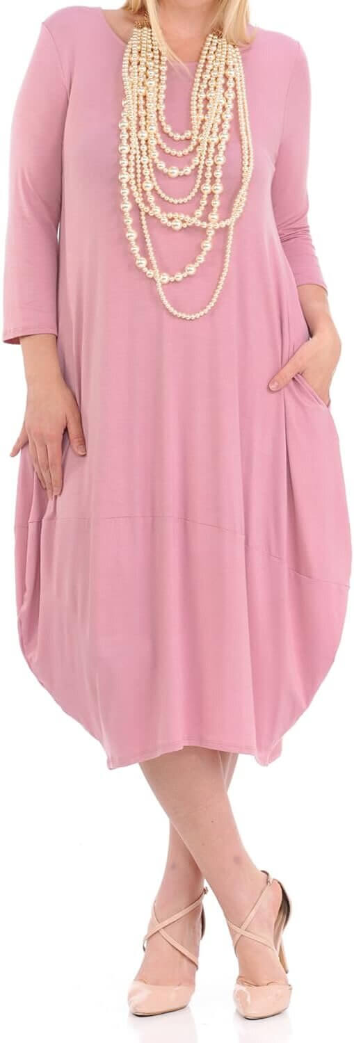 Vivienne Cocoon Dress - Chic Plus Size Fashion with Pockets 