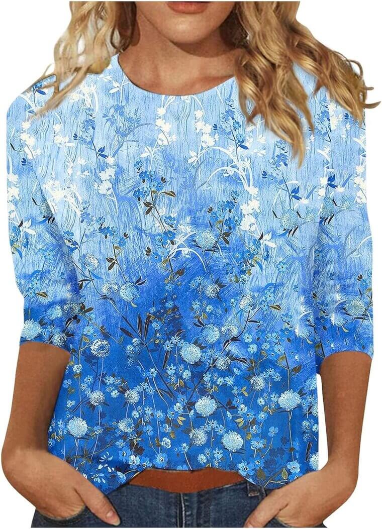 Floral 3/4 Sleeve Tops - Perfect Summer Style 