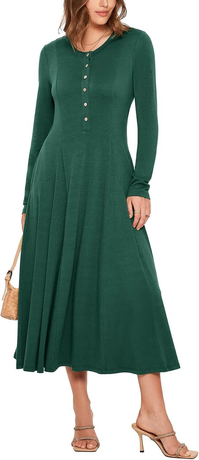 Glamaker Fall Midi Dress - Stylish & Comfy with Pockets - Don’t Miss the 33% Discount!