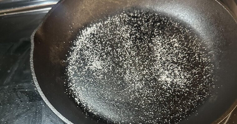 Salt to Scrub Cast Iron