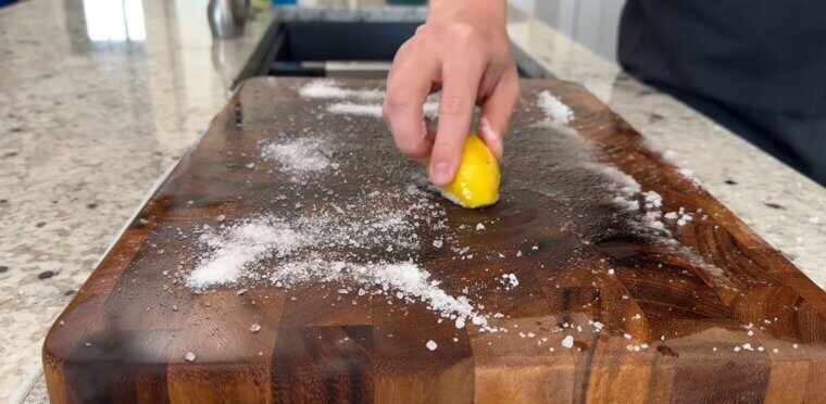Lemon and Salt for Cutting Boards