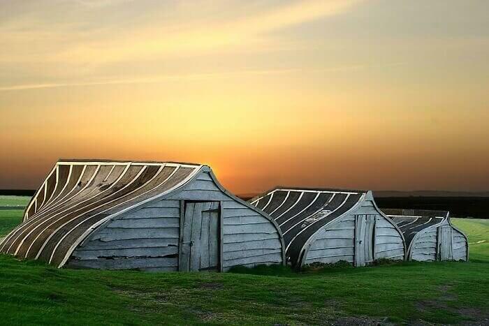 Huts Made From Old Boats