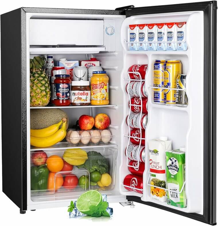 Mini Fridge With Freezer - Sleek, Quiet & Efficient Dorm Essential 