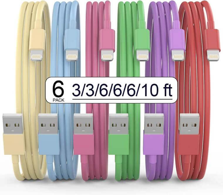 Never Run Low on Battery With These Top-Rated iPhone Charger 6-Pack - 35% Off