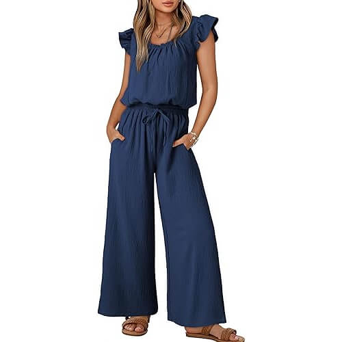 Stylish Ruffle Sleeve Jumpsuit that Combines Comfort and Fashion. Now 18% Off!