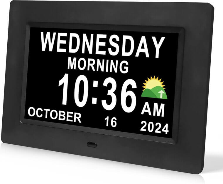 Dementia Alarm Clock - Perfect for Seniors, Large Display, Easy to Use - Now 13% Off!