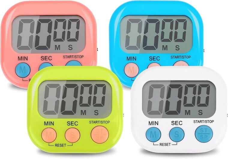 4-Piece Electronic Timer - Perfect for Kitchen, Study & More 