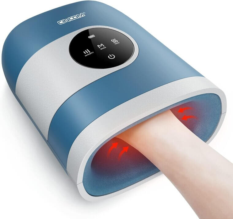 CINCOM Hand Massager with Heat & Compression - Rechargeable & Cordless - Don’t Miss the 34% Discount!