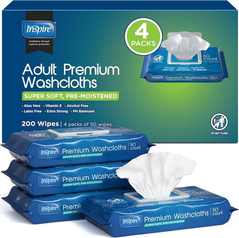 Inspire Adult Wet Wipes - Comfort & Care for Incontinence - 15% Off!