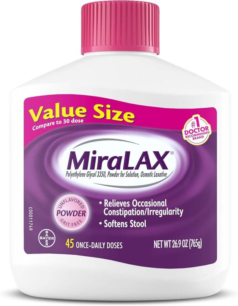MiraLAX Laxative Powder - Gentle, Effective Relief for Constipation - Now 30% Off!