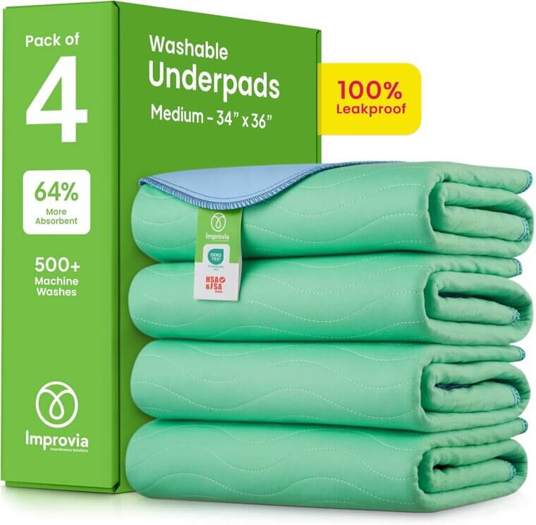 IMPROVIA Washable Underpads - Reusable & Absorbent for All Ages - Don’t Miss the 28% Discount!
